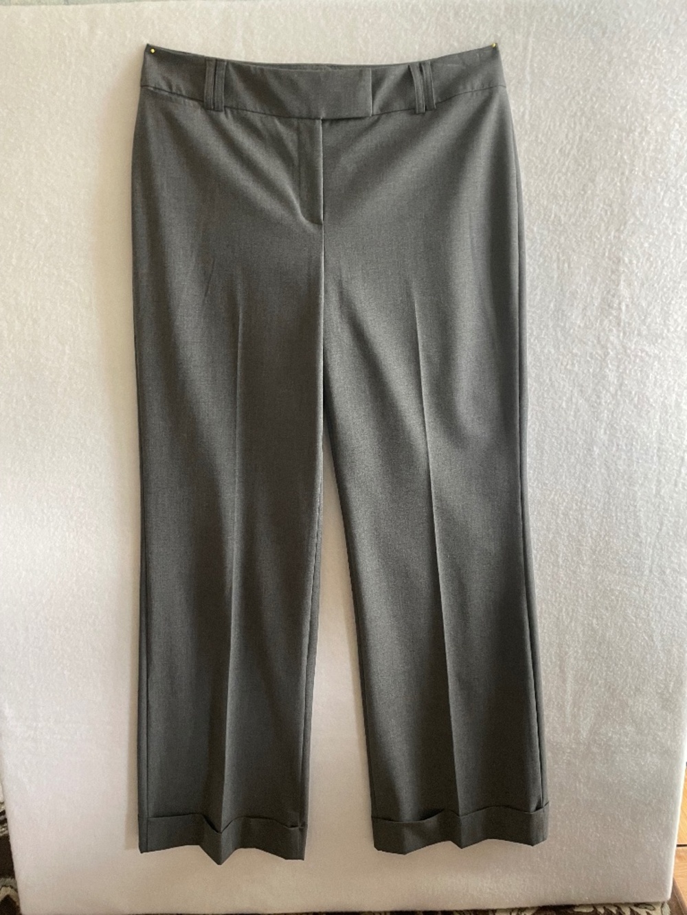 Talbots Heritage GreyWide-leg Cuffed Dress Pants Trousers Classic, Size 10